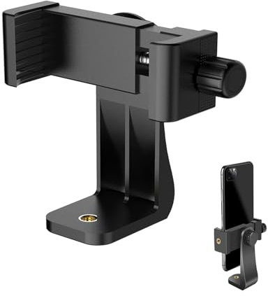 Adattatore Cellulare per Treppiedi, Treppiede per Smartphone, con Treppiede Girevole a 360° Treppiede Selfie Stick Monopiede, Porta Cellulare con Pinza Regolabile per Treppiede Bastone Monopiede