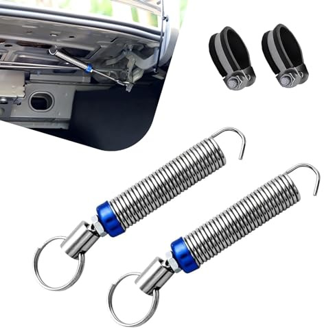 Sephile 2 piezas de elevación de resorte para maletero de coche, ajuste roscado, dispositivo de elevación automático anticaídas con abrazadera, anillo colgante de resorte de tapa de maletero reforzado