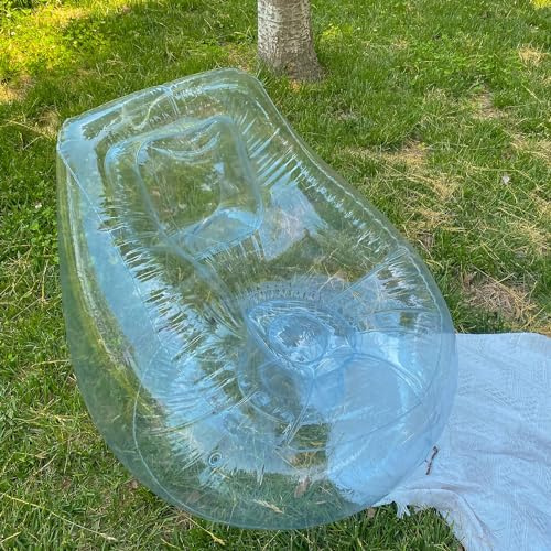 Baiao Inflatable Chair, Transparent Blow Up Couch Bean Bag, 34'' Lazy Sofa for Indoor/Outdoor