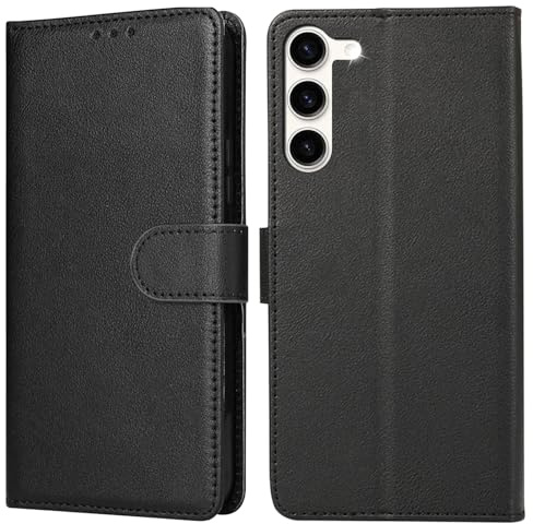 Keteen Handyhülle für Samsung Galaxy S23 5G Hülle Premium Leder Klappbar Flip Wallet Case Tasche Standfunktion Kartenfach Magnetische Stoßfest Schutzhülle Klapphülle für Samsung Galaxy S23 5G, Schwarz