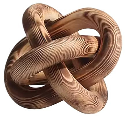 YMTZJYQ Wood Chain Link Decor--3 Link Wood Knot Decor Hand Carved Coffee Table Decor Farmhouse Rustic Shelf Decor Boho Modern Simplicity Decorative Objects for Living Room Bedroom Decorations (Retro)