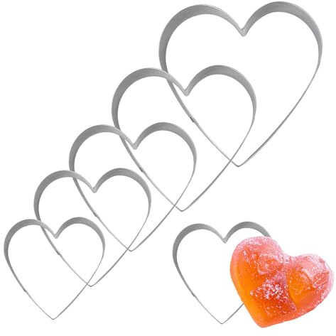Bliceon 5 Pcs Stainless Steel Heart Cookie Cutter Set - 1.5cm Mold for Baking, Sandwiches, and Biscuit Decorating - for Kids' DIY, Weddings, Birthdays, and Holiday Party Treats