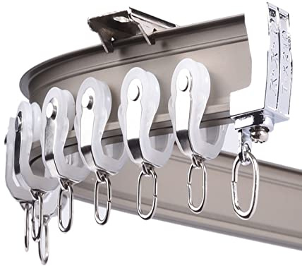 Kit di binari per tende da esterno per gazebo da esterno, asta in alluminio resistente per montaggio a parete o soffitto, dimensioni 3,5 m, facile installazione