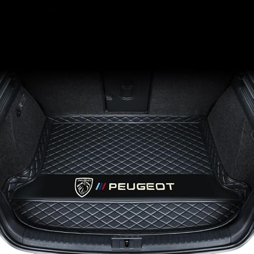 MXQCLSA Coche Cuero Alfombrillas Maletero, para Peugeot 207 208 307 308 407 408 508 508L 2008 3008 5008 Tronco Bandeja Protectora Funda Maletero Alfombra Antideslizante Accesorios,A