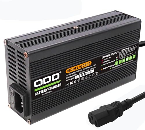 QDD Chargeur 72V 8A Chargeur de Batterie au Plomb 82,8V pour Batterie au Plomb 72V avec Prise CC C13 N+L-
