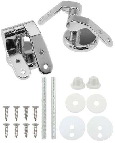 TPZORJX Juego de 2 accesorios de bisagra para asiento de inodoro, bisagra de aleaci贸n de zinc con tornillos, accesorios para tapa de inodoro,cierre de tapa de inodoro (plateado)