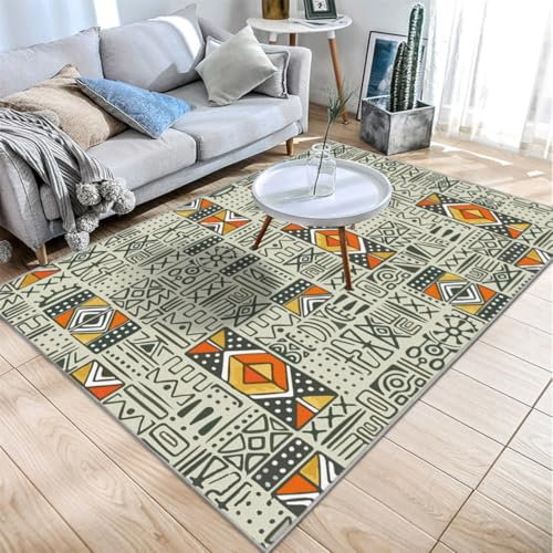 RUGMRZ Flokati Teppich 150X210Cm Babyzimmer Deko 11 Vintage Wohnzimmer Schlafzimmer Couchtisch Senf Grün Antirutsch Für Zimmer