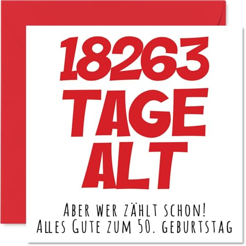Stuff4 50. Geburtstagskarte Lustig für Männer und Frauen, 18263 Tage Alt