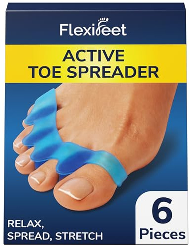 FLEXIFEET Separatore Dita Piede - Distanziatore Dita Piedi - 6 Pezzi Separatori, Divaricatore, Distanziatori, Separa, Separadita - Silicone Migliorato, 0% BPA, Taglia Unica