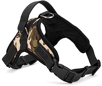 SEWOART Hundegeschirr Sattelstil Oxford-Stoff Größe L Camouflage Bequem Kontrolle Spazierengehen