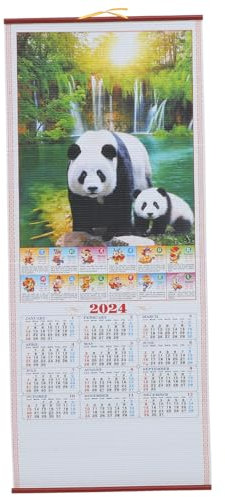 Veemoon Calendrier Mural Chinois 2024 à Accrocher Calendrier Du Nouvel An Chinois Mensuel En Papier Décoration Traditionnelle Pour Salon Bureau Chambre De L'année Du Dragon