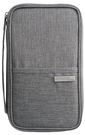 Ltsbaed Reisepass Tasche, Reisepass Organizer, Familien Reisepasshülle, wasserdichte Tasche, für Pass, Kreditkarten, Reisedokumente, Ausweis (Grau)