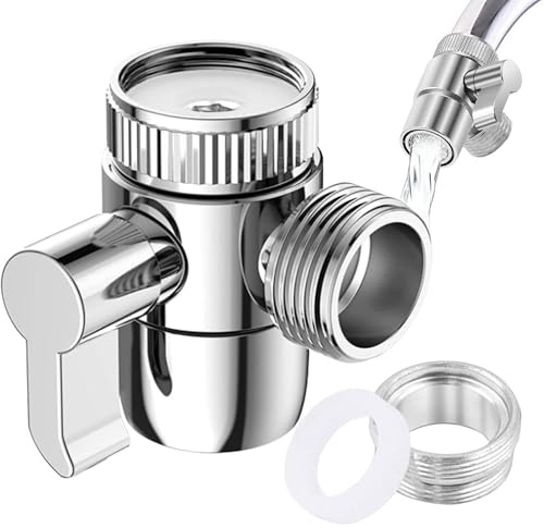 Shower Diverter Valve, 3 Way Tap Diverter, Kitchen Sink Faucet Splitter for Dishwashers Washing Machines Shower Nozzles in Kitchen Sink Tap and Bathroom Ordinary Shower Hoses or Water Supply Hoses