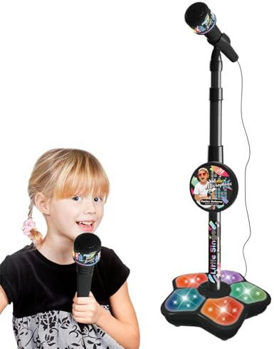 Mikrofon mit Ständer für Kinder | Kinder-Karaoke-Mikrofon - Party | Zeitvertreib im MP3- Bühnenmikrofon, Mikrofone und Verstellbarer Ständer für lustige Musikeffekte
