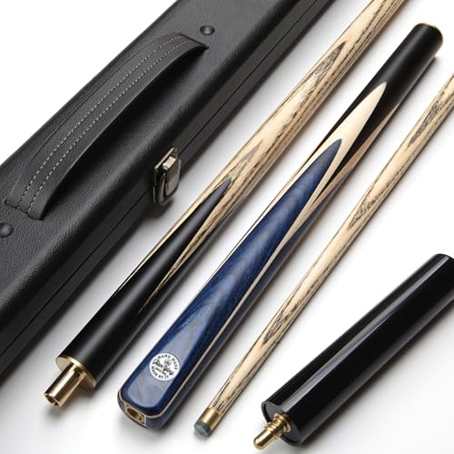 JIAN YING CUE S3 Snooker Cues Set, 9.5mm Tip, made of high-grade ash, billiard cue，pool cue, handcrafted, 57 18.5oz, 3/4 Jointed, exquisite craftsmanship. With hard case, extender, cue towel, chalk