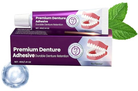Adesivo per Dentiere | 40 g Cuscinetto Riparatore Sigillante Stabilizzatore | Crema Adesiva Sicura per Protesi - per Portatori Totali Parziali Uso Quotidiano Uomo Donna