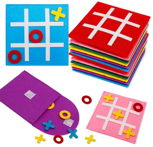 Tbintul 12x Tic Tac Toe Spiel Mini Mitgebsel Kindergeburtstag 6 7 8 9 10 jahre Je zwei von jeder der sechs Farben