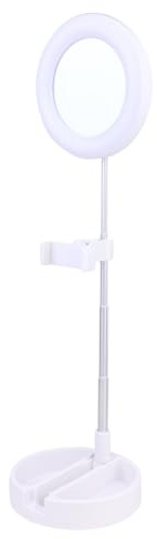 Sewroro Luce ad Anello per Selfie Lampada per Trucco Luce LED Lampada da Tavolo con Supporto per Cellulare Regolabile Unico Pezzo Design Anulare Ampio Accensione Spegnimento Tramite Pulsan