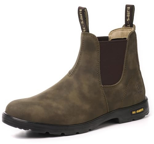 SL-Saint Botas Chelsea Clásicas Para Hombre Tobilleras Sin Cordones Piel Plena Flor Informales Ligeras