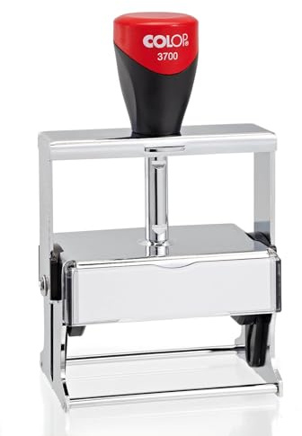 COLOP Expert Line 3700 Metall Stempel 79x34 mm – extra stabiler Profi Textstempel mit 7 Zeilen – personalisierbar inkl. individueller Abdruckfarbe – hochwertiger Büro Stempel