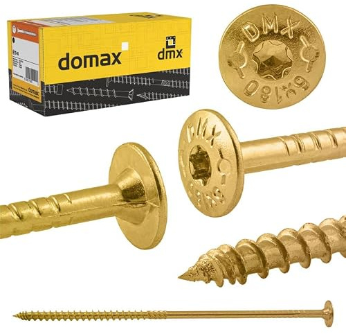 DMX - Tellerkopfschrauben 10x380 - Konstruktionsschrauben - Holzschrauben Set - Spanplattenschrauben - Schrauben set - 25 Stück - Flachkopfschrauben Holz - Torx Set - Holzbauschrauben