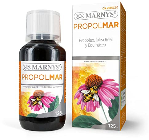 PROPOLMAR Marnys, Jarabe de Propóleo, Jalea Real, Equinácea y Vitamina C - Favorecen en el Buen Funcionamiento de las Defensas - Botella 125ml