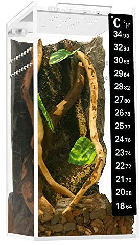 NEPTONION Acryl Zuchtbox 3 x3 x6 Transparentes Mini Reptil Vivarium Habitat Terrarium mit Schiebedeckel Magnetverschluss für Minitiere und Käfer，Wie Springspinnen，Schnecke，Käfer，Marienkäfer
