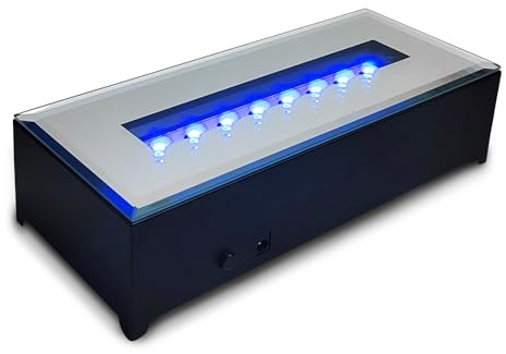 FZXZX LED Rectangular Light Display Base for Crystals Glass Art Light Display Stand 3D LED Light Ornament Lamp 6 Inch Illuminated Holder - Black (Colorful Lights)