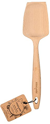 Mixcover Sustainable Wooden Spatula Suitable for Monsieur Cuisine Connect MCC for Turntable Spatula Dough Scraper Mixing Spoon Cooking Spoon Vegan