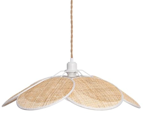 LEDKIA Lampada a Sospensione Rattan Intrecciato Naturale