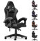 bigzzia Gaming Chair Office Chair Desk Chair Swivel Heavy Duty Chair Ergonomic Design with Cushion and Reclining Back Support (Purple) (Gray)