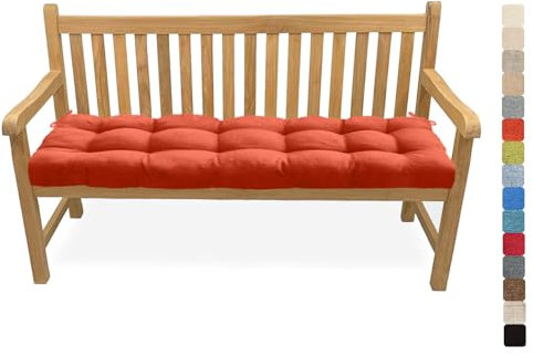 Lsjoaw Bankauflage Bankkissen 140X50X6CM Sitzauflage Sitzkissen Bank Bankpolster Sitzpolster Auflage für Gartenbank Sitzbank & Hollywoodschauke Outdoor/Indoor,Color#18 Rot Orange