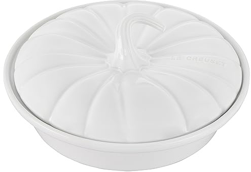 Le Creuset Kürbisbäcker aus Steingut mit Deckel, 22,9 cm, Weiß