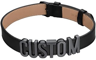U7 Leder Choker Kette Damen Halskette Collier Halsband Personalisiert Name Lederkette mit Buchstaben/Zahlen/Zeichen Charm DIY Lederhalsband Necklace Modeschmuck für Frauen Mädchen