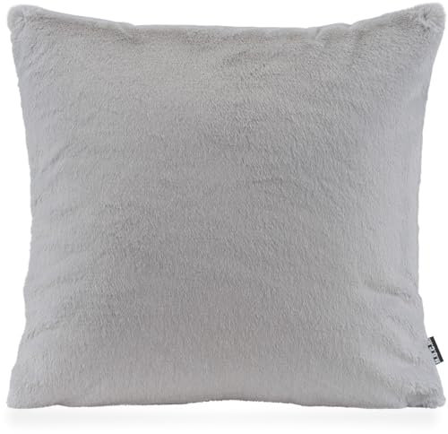 H.O.C.K. Plushy Kissen inkl. Füllung 45x45cm Fake Fur Fellkissen Größen (45x45cm, Hellgrau)