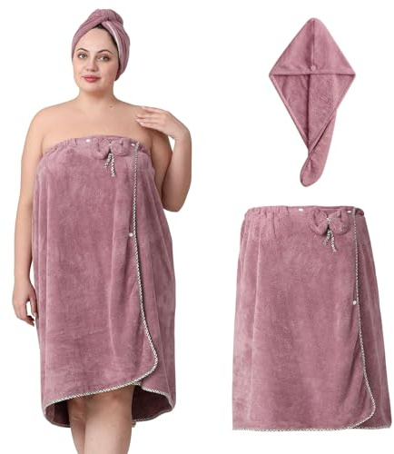 OneDream Handtuch für Damen, Übergröße, XXL-XXXXL, Badetuch, Kleid nach der Dusche, große Spa-Handtücher, lila