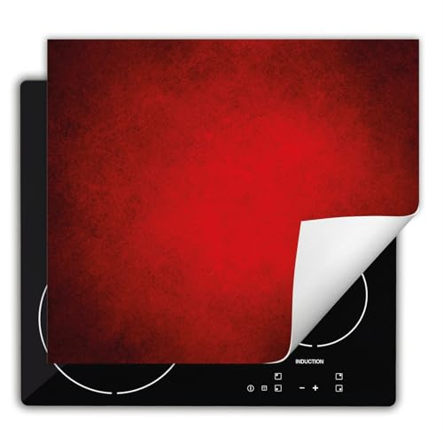 DarHaus Herdabdeckplatte Einteilig Küche Herdabdeckung Ceranfeld Herdabdeckplatten Anti Rutsch Matte Aufrollbar 60x52 cm, Rot