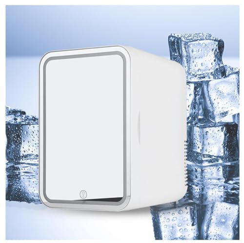 BesBet Mini Fridge With Mirror, With Led Mirror, 8L Capacity Car Fridge, Chill Or Heat, Ac 220v, Dc 12v Skincare Mini Fridge, Mini Fridge For Skin Care,White