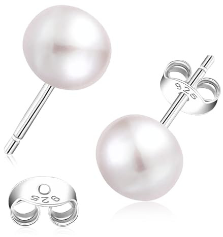 Perle Huggie Hoop Ohrringe, WGXIA elegante Perle Ohrringe S925 Silber Pin Clasp für Frauen Mode baumeln Ohrringe Geschenk für Sie