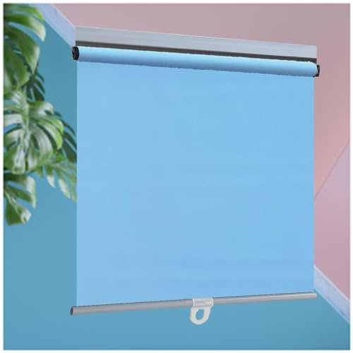 Verdunkelungsrollos Ohne Bohren, Fensterrollos, Temporäre Verdunkelungsvorhänge, Thermo Jalousien, Seitenzugrollo, Sonnenschutzrollos Für Fenster Und Türen,blue-145x140cm/57 * 55in