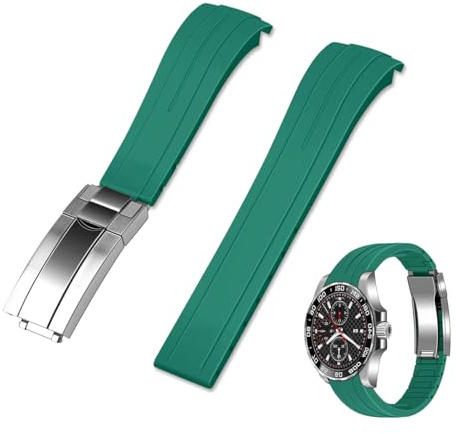 Kai Tian Cinturino sportivo in silicone, 20 mm, 22 mm, estremità curve, in acciaio inox, per uomini e donne, nero, blu, rosso, bianco, arancione, grigio, verde