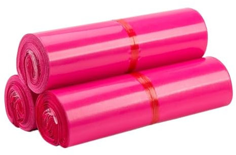 ZGXNYI Verpackungstasche 100 Stück rosa undurchsichtige PE-Kunststoff-Express-Umschläge, Aufbewahrungsbeutel, Selbstklebende Siegel, Kurier-Einweg-Recyclingbeutel Versandbeutel(35x45cm)