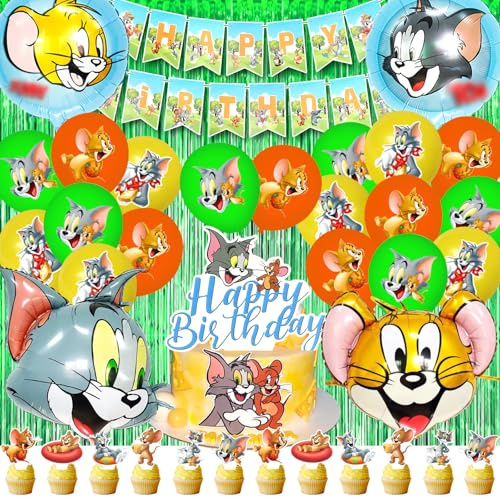 49 Pz Tom e Jerry Kit Compleanno - Decorazioni Elio Palloncini con Addobbi