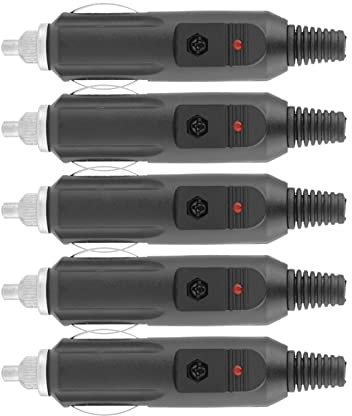 Confezione 5 Connettori per Presa Accendisigari Maschio 12V 24V 5A per Auto