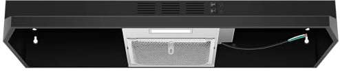 SNDOAS Black Range Hood 36 inch,Ductless Under Cabinet Range Hood Included Carbon Sponge Filter,Ducted Optional,Kitchen Hood 36 inch with 2 Vents,2 Speeds,Hard Wired Stove Vent
