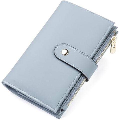 yiijay Womens Wallet RFID Blocking Vegan Leather Trifold Clutch Credit Card Holder Ladies Travel Wallet Purse with Pen Holder