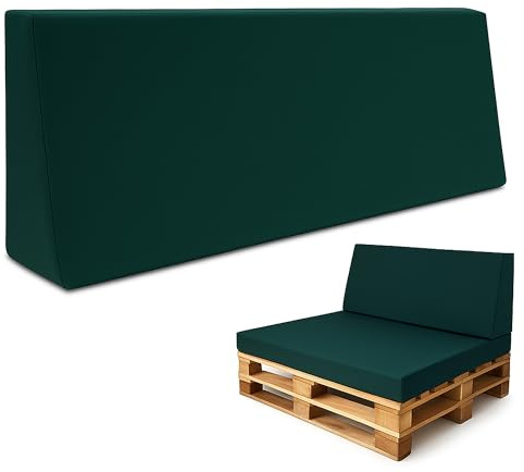Amazinggirl Palettenkissen Outdoor Europaletten Rückenkissen 120x40 cm - Schaumstoff Sitzpolster für Paletten und Palettensofa Grün