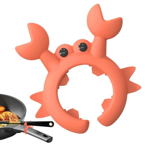 Porta cucchiaio di granchio, portacucchiaio da forno a scivolamento, portamestolo da banco, supporto spatola da cucina anti-flusso, gadget da cucina per spatola