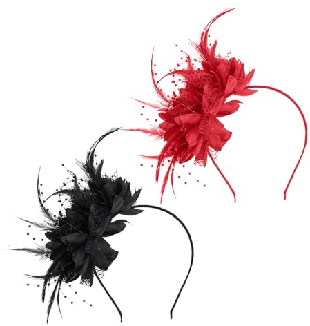 2 Morceaux De Bande De Cheveux En Plumes, Bande De Cheveux Rétro, Accessoires De Cheveux Élés Pour Les Femmes, Accessoires De Vêtements, Adaptés Aux Fêtes, Aux Mariages, Aux Fêtes Dansantes.