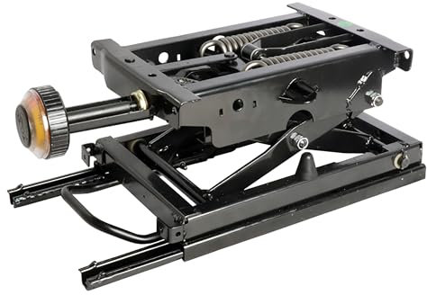 Base de suspensión de asiento resistente con cubierta antipolvo para cortacésped, tractor, carretilla elevadora, cosechadora, soporte de amortiguador de acero ajustable para asiento de equipo (sin